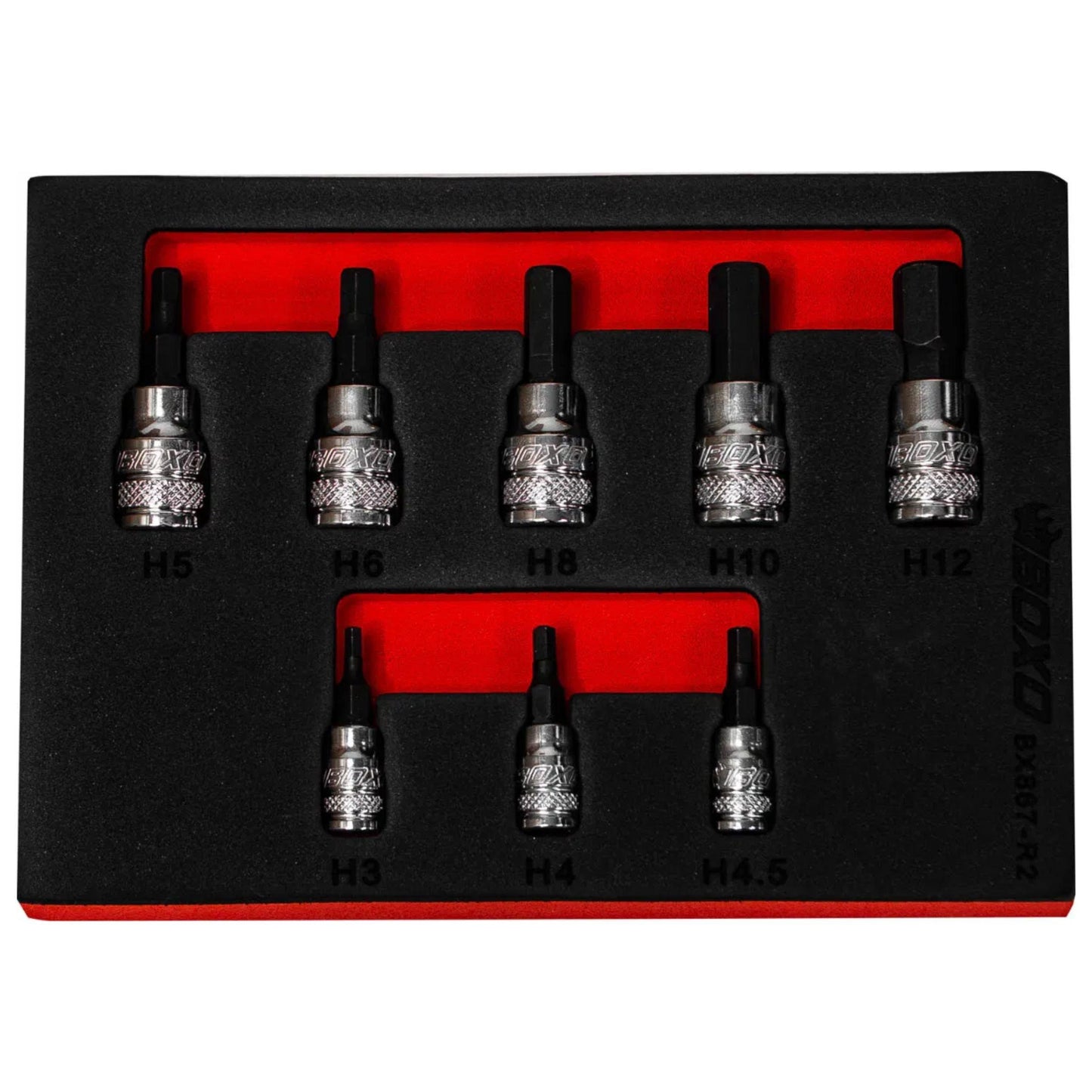 BOXO 8Pc 1/4" & 3/8" Hex Magnetic Bit Socket Set