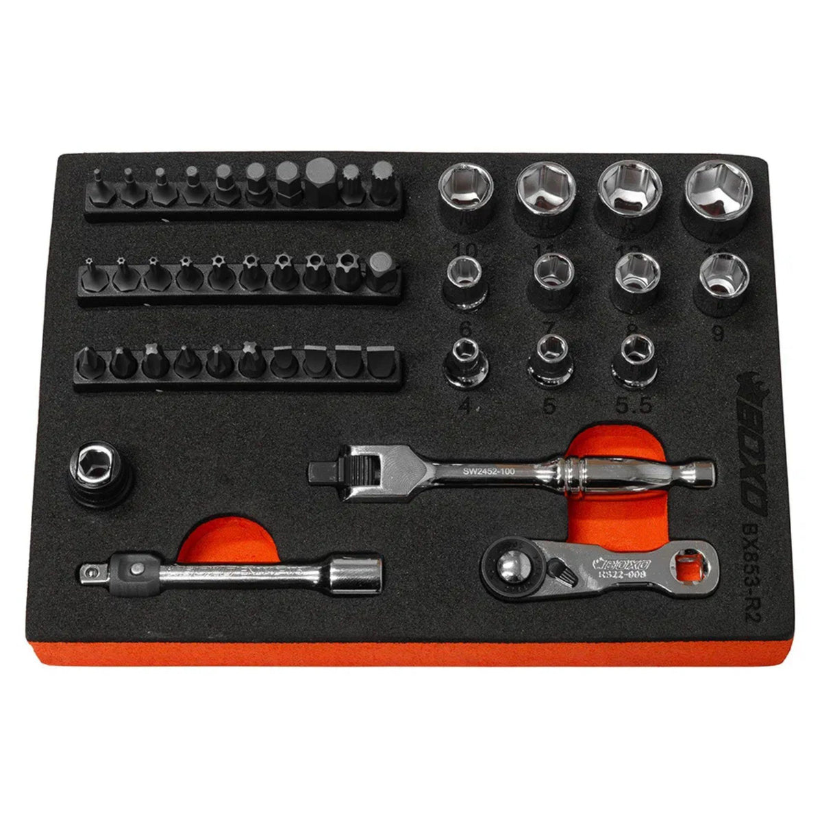 BOXO 45Pc 1/4" 6Pt Socket Set