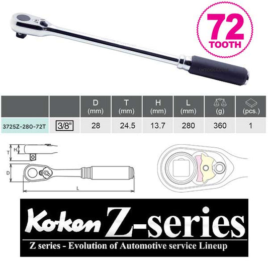 Ko-ken Z Series 3/8" Ratchet 72tooth 280mm Long