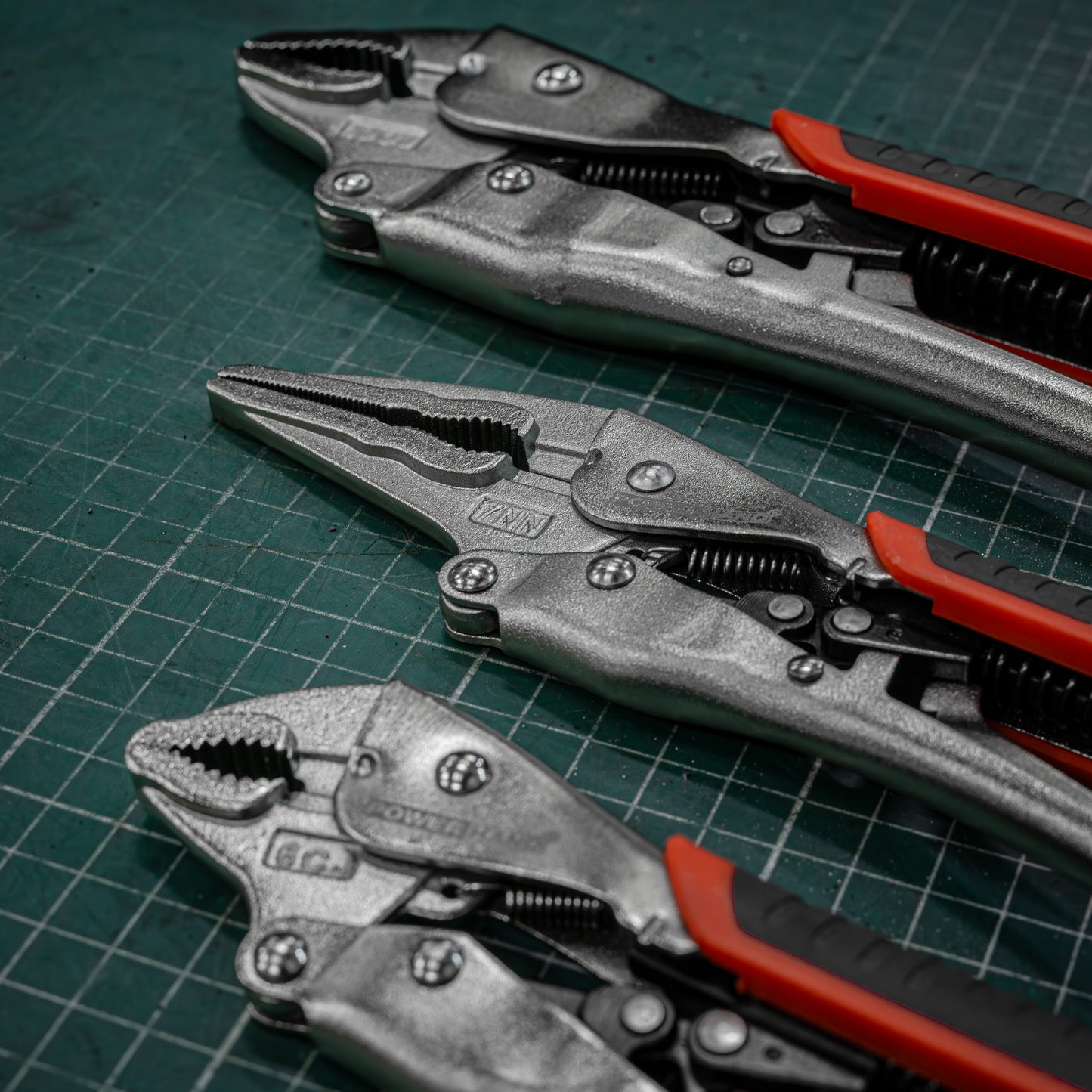 POWERHAND 3Pc Automatic Return Locking Plier Set In EVA Foam