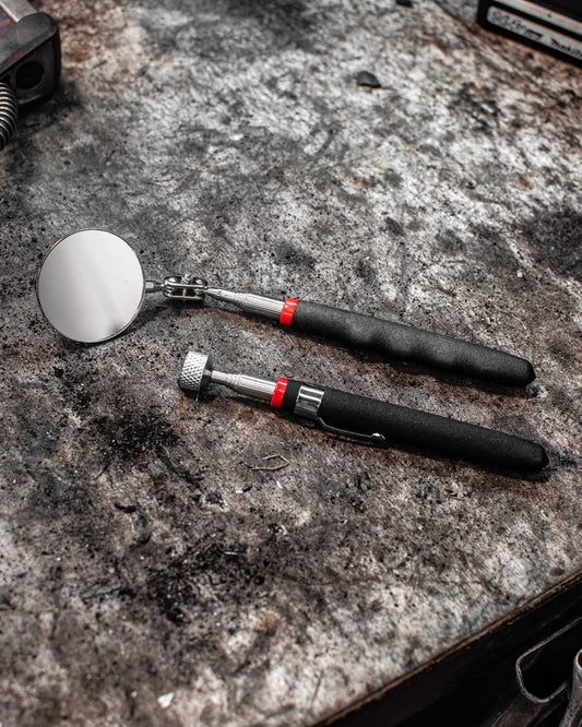 POWERHAND 2Pc Telescopic Magnetic Pick Up Tool with Mirror