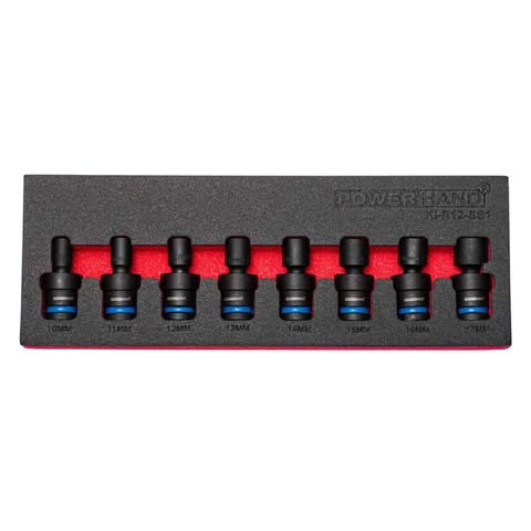 1/2" Shallow Swivel Impact Socket Set 10-17mm