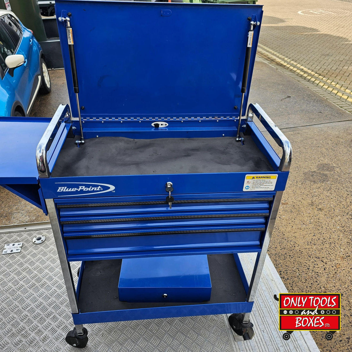 Blue-Point 3 Drawer Cart with Side Table & Side Box