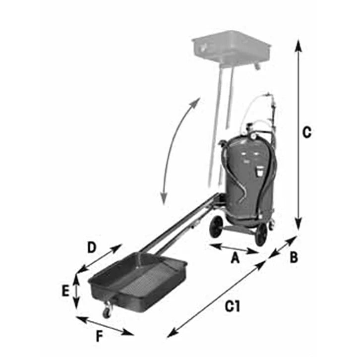Sykes- Pickavant 120L Oil Extractor with Under-Vehicle Tray