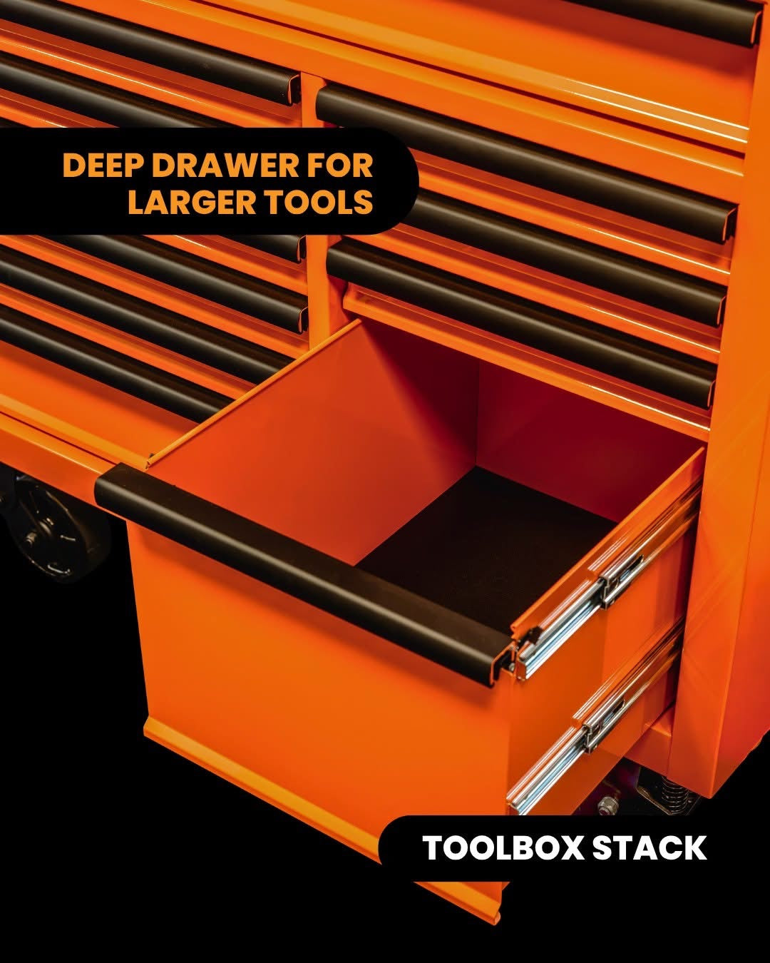 BOXO 45" Papaya Orange 19-Drawer Toolbox Stack (Limited Edition)