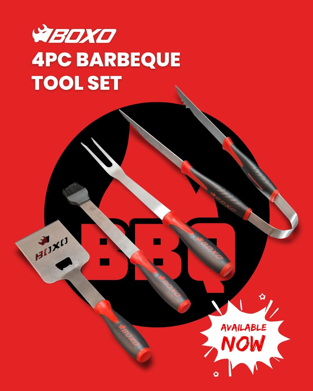 BOXO Stainless Steel BBQ Tool Set