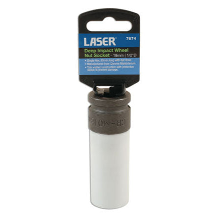 Laser Deep Impact Wheel Nut Socket 1/2"dr 18mm