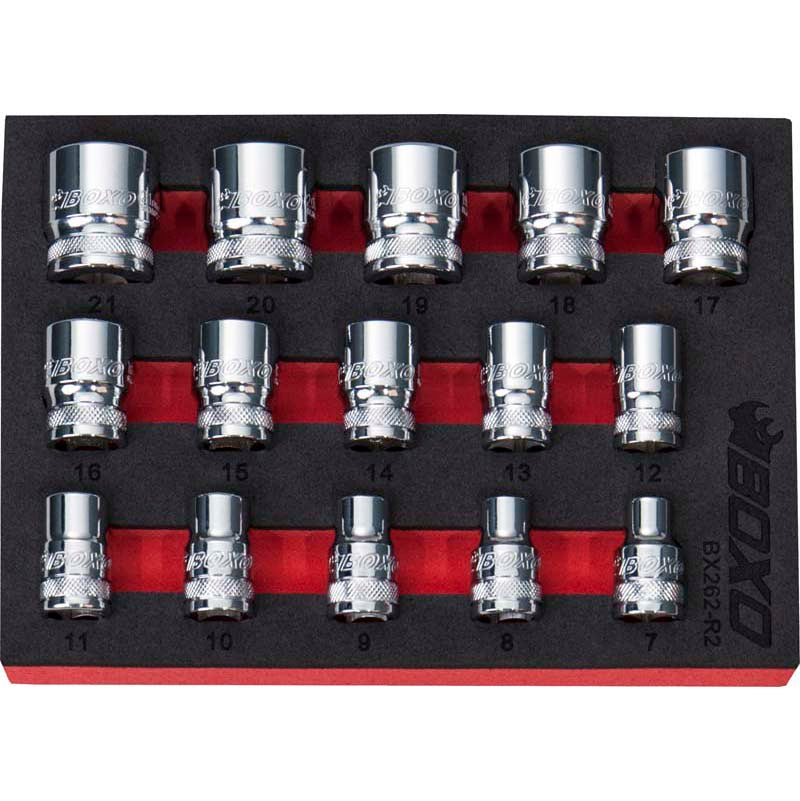 15 Pce 3/8" 12 Point Shallow Socket Set-Boxo-Equipment