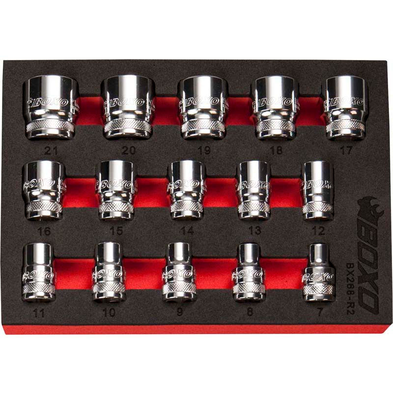 15 Pce 3/8" 6 Point Shallow Socket Set-Boxo-Equipment