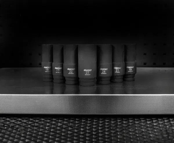 BOXO 7Pc 1/2" 6pt Weighted Impact Socket Set