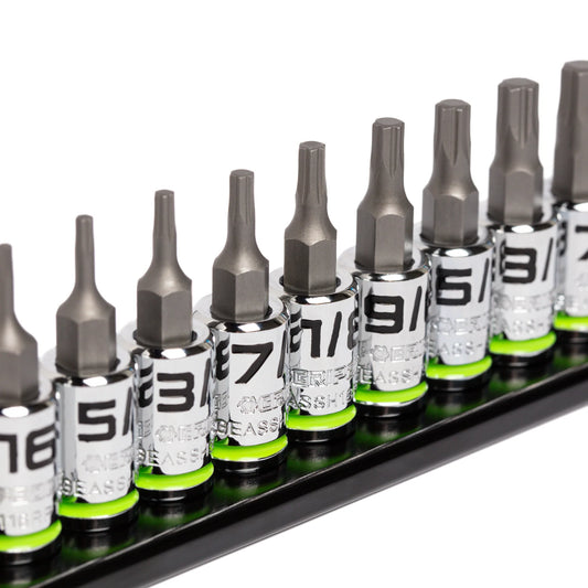GripEdge 11Pc 1/4" RPT SAE Short Hex Driver Set