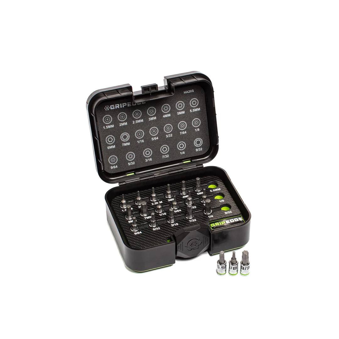GripEdge 20Pc 1/4'' Short Hex Driver Set