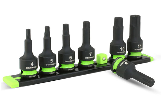 GripEdge 7pc 3/8Dr Metric Impact RPT Hex Driver Set Short