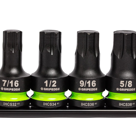 GripEdge 6Pc 1/2’’ Short Impact SAE Hex Driver Set