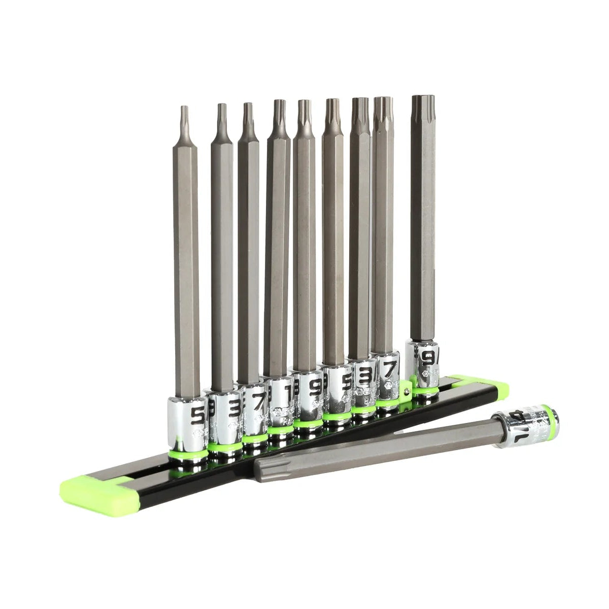 GripEdge 10Pc 1/4" Long SAE Hex Driver Set