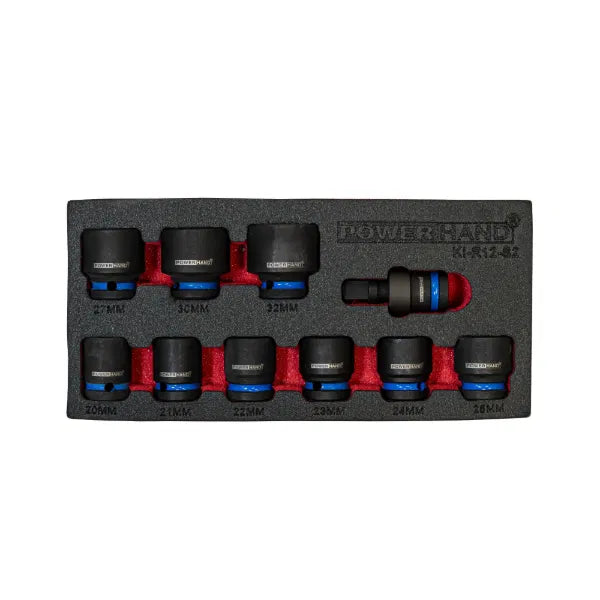 POWERHAND 1/2" Shallow Impact Socket Set (20mm - 32mm)