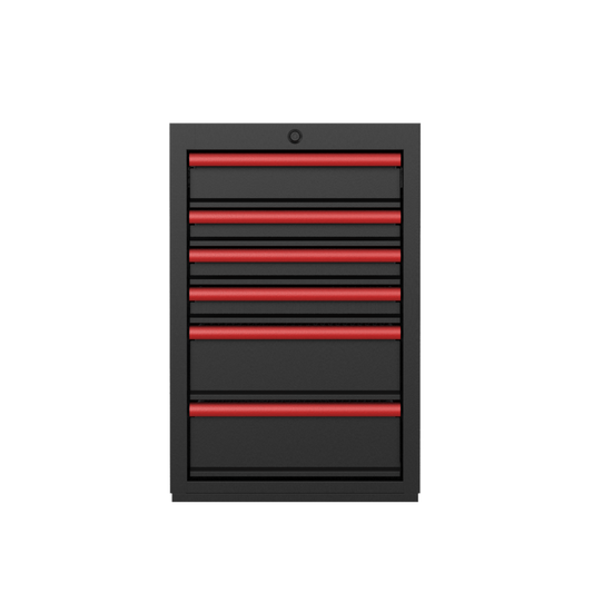 BOXO PRO Gloss Finish Half Height 6 Drawer Cabinet - Various Trim Colours Available