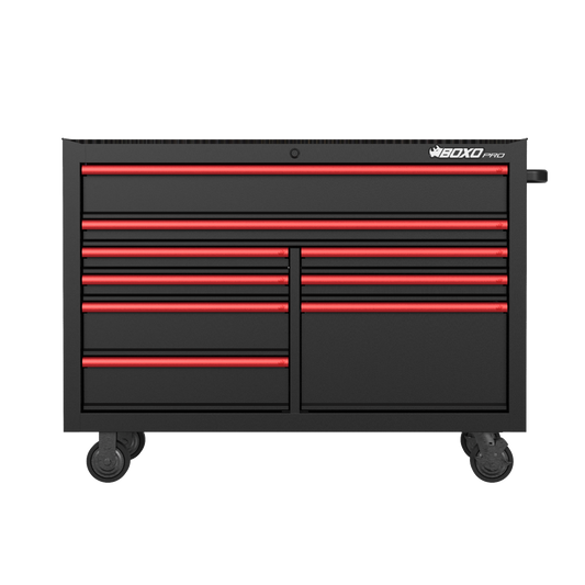 BOXO PRO 53" Matte 9 Drawer Roll Cabinet - Various Trim Options Available
