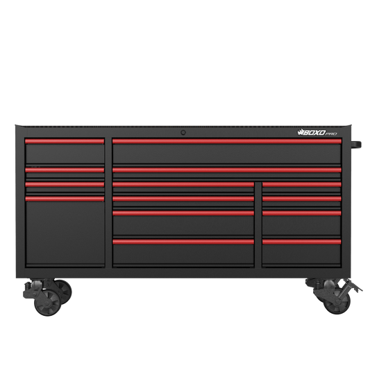 BOXO PRO 72" Gloss 14 Drawer Roll Cabinet (Trim colour options)