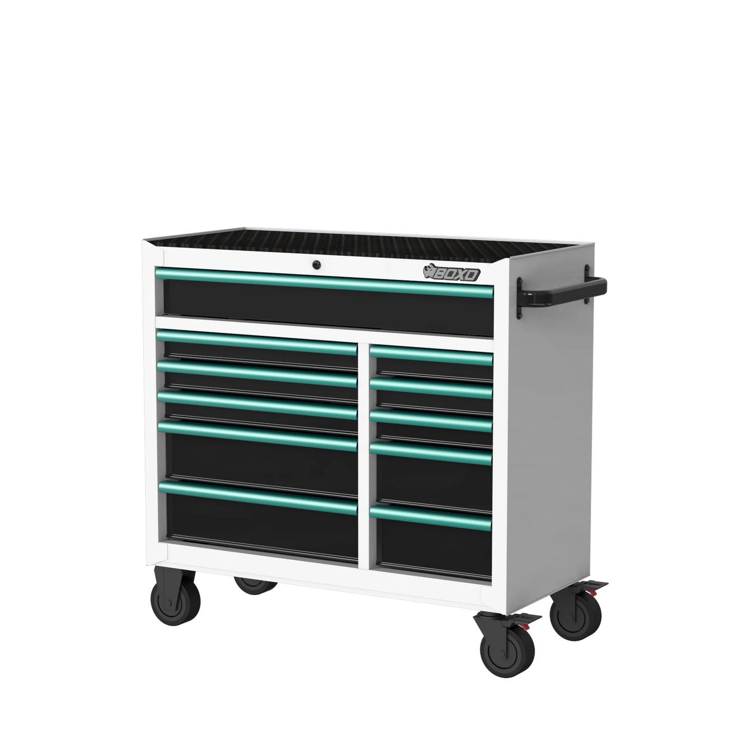 BOXO 41" White 11 Drawer Roll Cabinet with Drawer Trim Pack (Trim colour options)