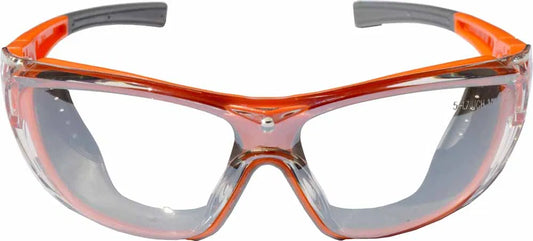 POWERHAND Orange Anti Fog Clear Lens Safety Glasses