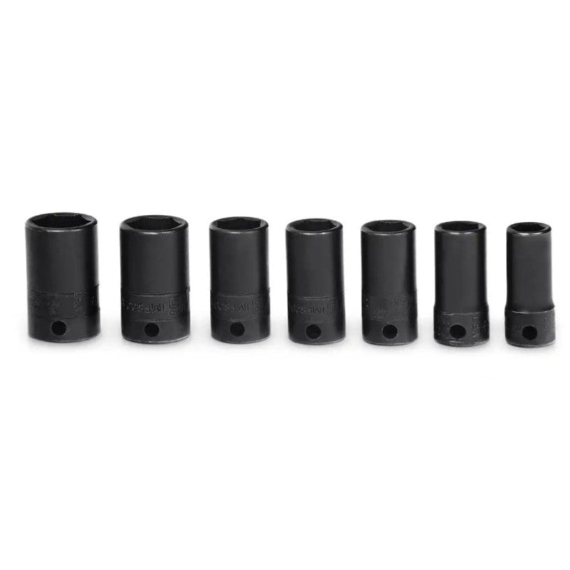 Snap-on 7 pc 3/8" Drive 6-Point SAE Flank Drive® Semi-Deep Impact Socket Set (3/8-3/4")