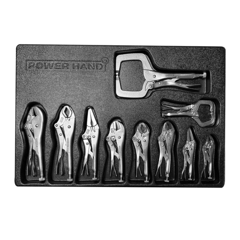 POWERHAND 10Pc Locking Pliers Set in Blow Moulded Tray