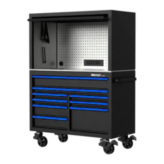 BOXO PRO 53" Matte 9 Drawer Stack with Hutch (Trim colour options)