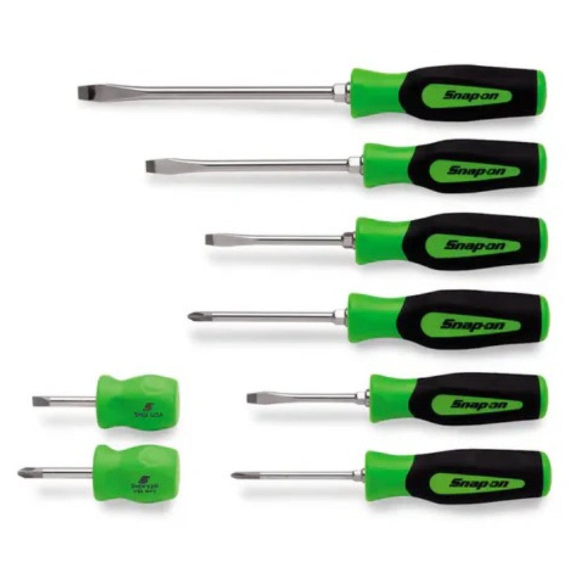 Snap-on 8Pc Instinct® Soft Grip Combination Screwdriver Set Green