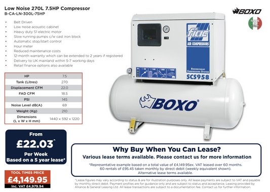 BOXO 270L 7.5HP Low Noise Compressor