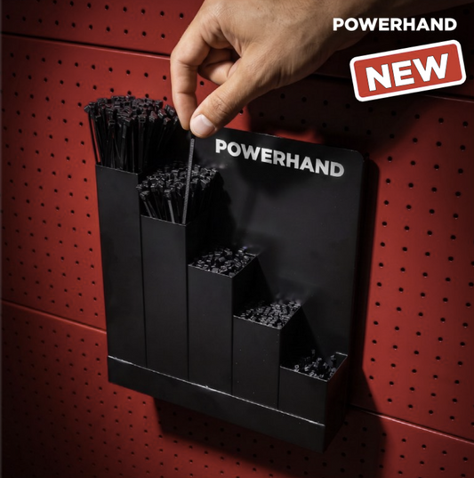 POWERHAND Magnetic Cable Tie Holder with 500Pc Cable Ties