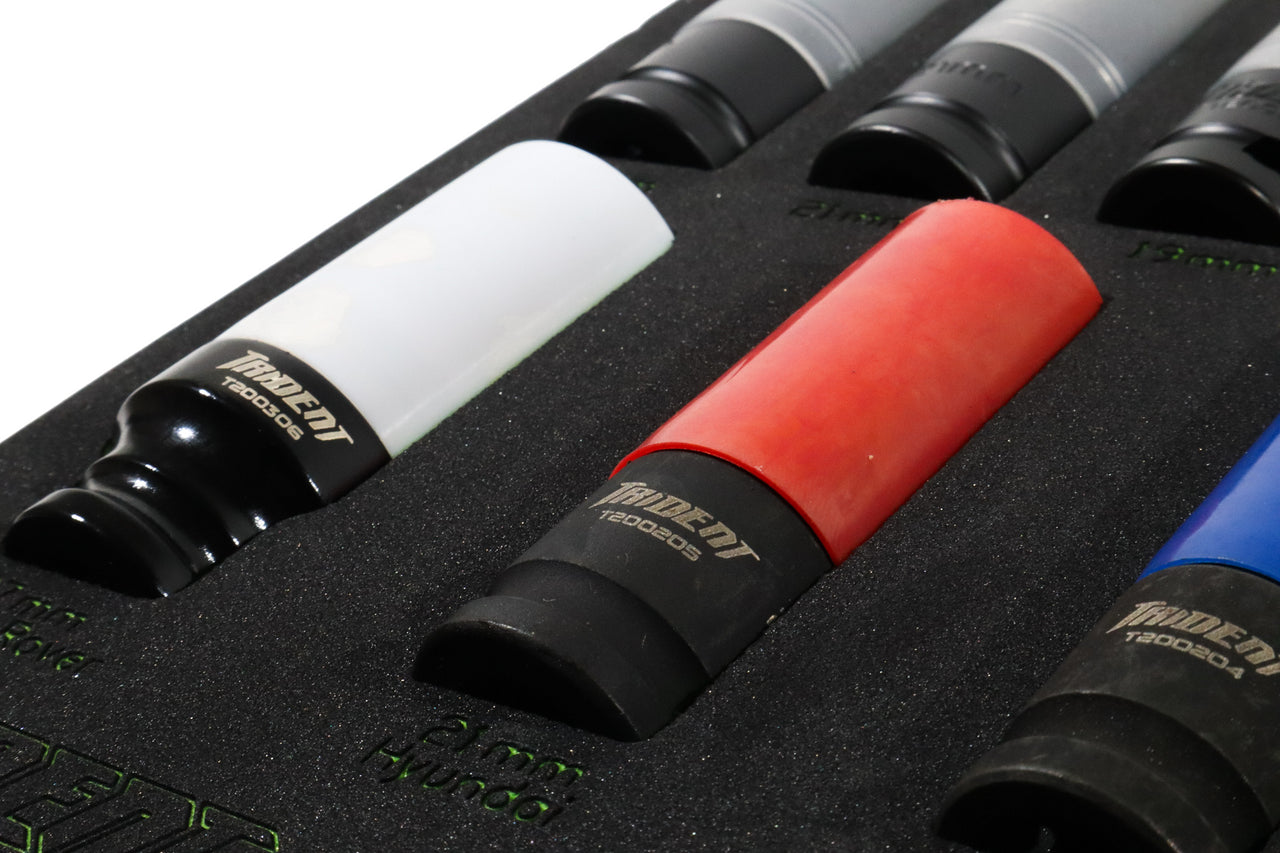 TRIDENT 7pc Heavy Duty Alloy Wheel Sockets in EVA foam