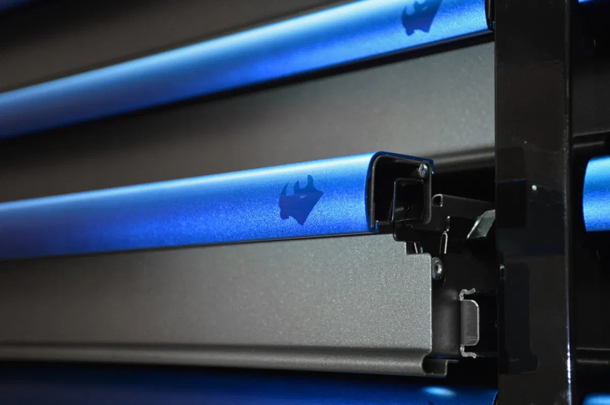 BOXO 41" 19 Drawer Toolbox Stack with Drawer Trim Pack - Black Body with Coloured Trim Pack