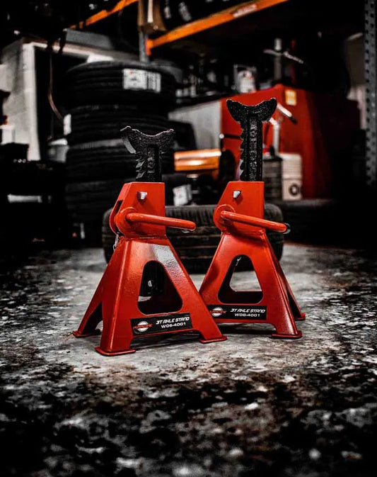 HURRICANE 2Pc 3T Locking Axle Stands with Extra Pin