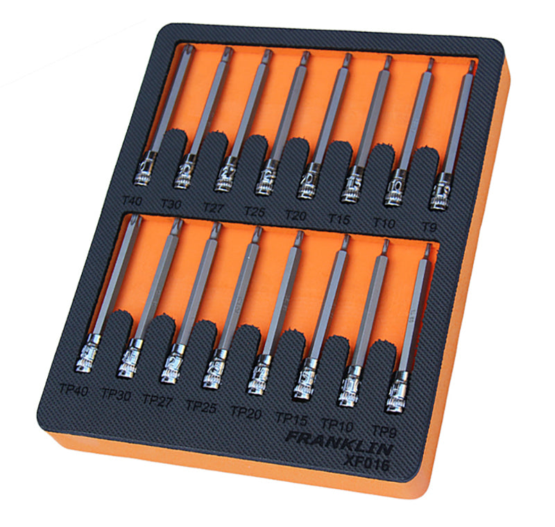 FRANKLIN 16Pc 95mm Long Star Bit Set 1/4" dr