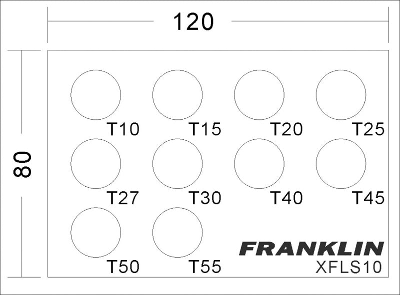 FRANKLIN XF 10Pc Low Profile Star Socket Set 3/8" dr