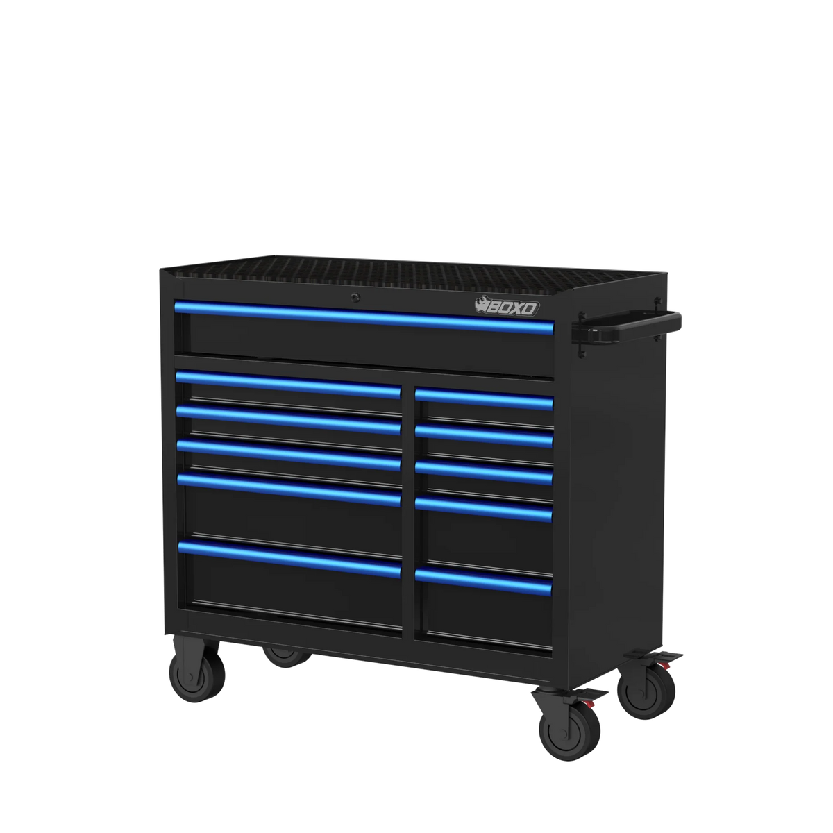 BOXO 41" Black 11-Drawer Roll Cabinet (Trim colour options)