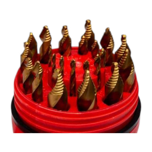 25Pc Drill Bit Set with Step Drill tips