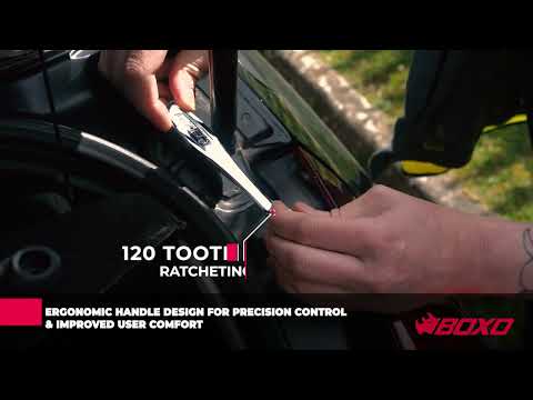BOXO 3Pc 120T Slim Head Ratchet Set with Push Button Release