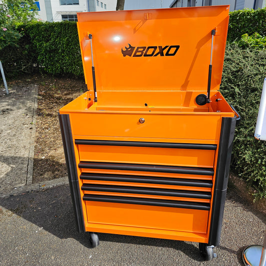 BOXO 37" Papaya Orange 5-Drawer Service Cart (Limited Edition)