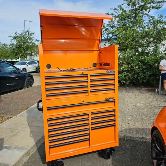 BOXO 45" Papaya Orange 19-Drawer Toolbox Stack (Limited Edition)