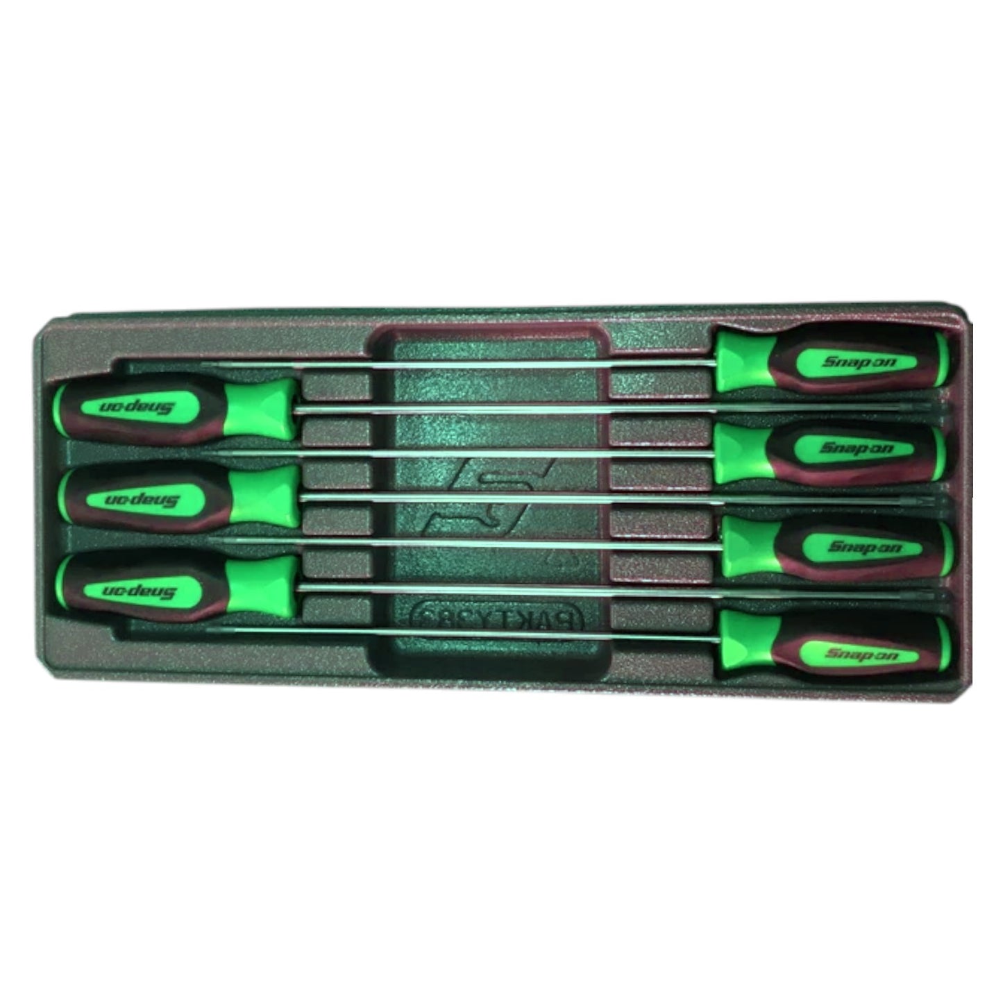 Snap-on 7Pc TORX® Instinct® Soft Grip Long Screwdriver Set (Green) USED