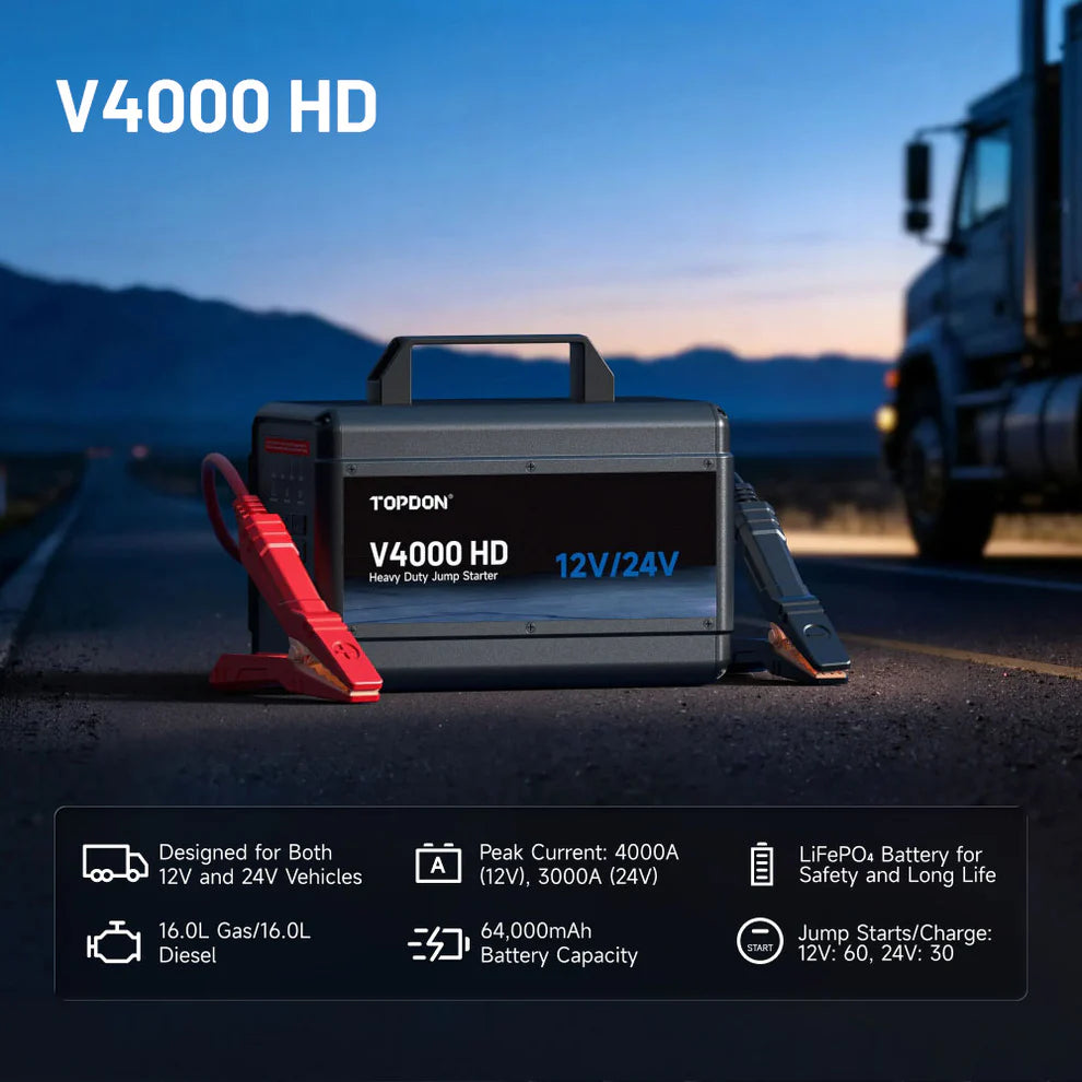 TOPDON V4000HD 12V & 24V Jump Starter