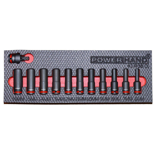 POWERHAND 3-8" Deep Impact Socket Rail 6-16mm
