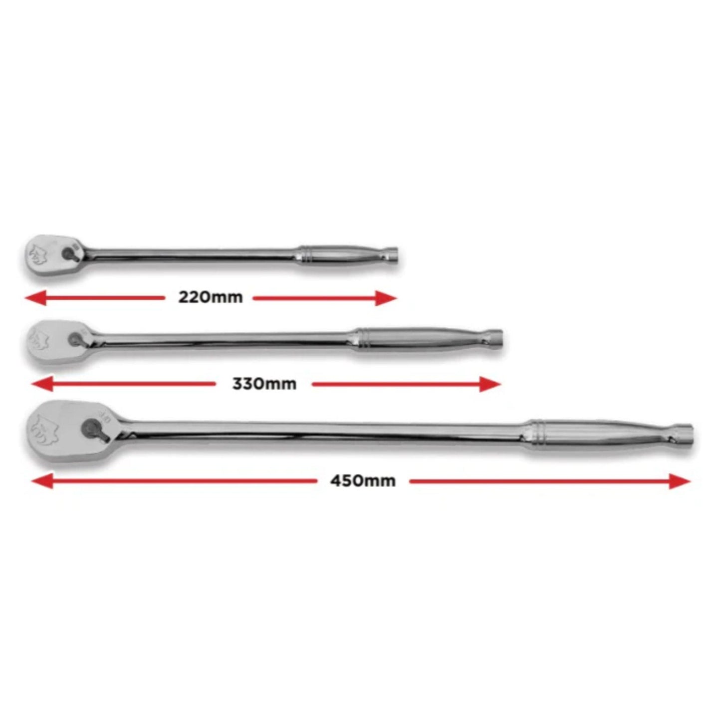 BOXO 1/4", 3/8" & 1/2" 90T Long Reach Ratchet Individuals
