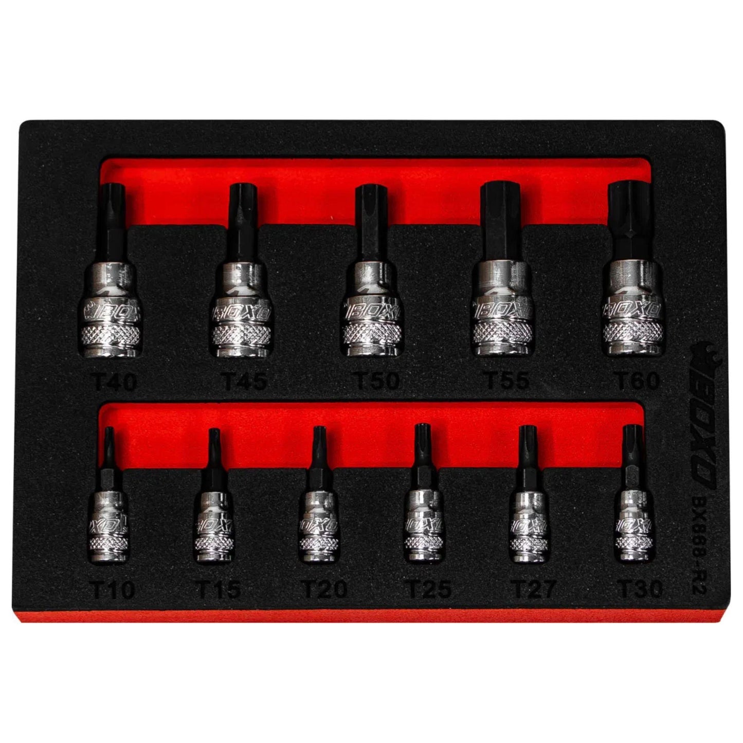 BOXO 11Pc 1/4" & 3/8" Torx Magnetic Bit Socket Set