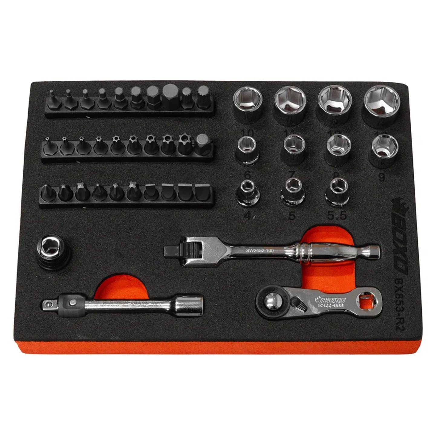 BOXO 45Pc 1/4" 6PT Socket Set