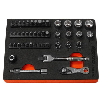 BOXO 45Pc 1/4" 6PT Socket Set