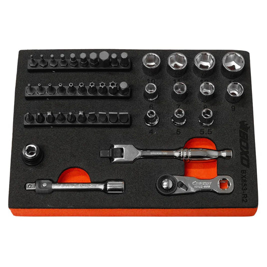 BOXO 45Pc 1/4" 6PT Socket Set