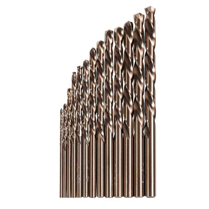 KnKut 13Pc Left Hand Jobber Length Drill Bit Set (1/16" - 1/4" by 64ths)
